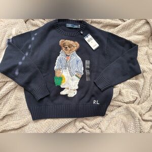 NWT Polo Ralph Lauren Navy Polo Bear Sweater